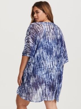 Torrid Size 5/6 Tie-Dye Mesh Swim Kimono Cover-up